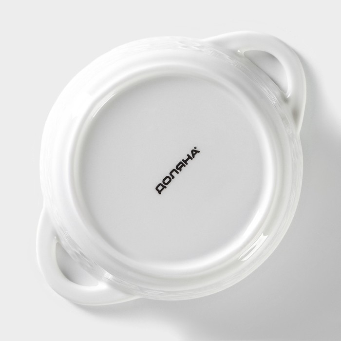 Форма для выпечки из жаропрочной керамики Доляна &laquo;Круг. Ланзо&raquo;, 15&times;11,6 см, цвет белый