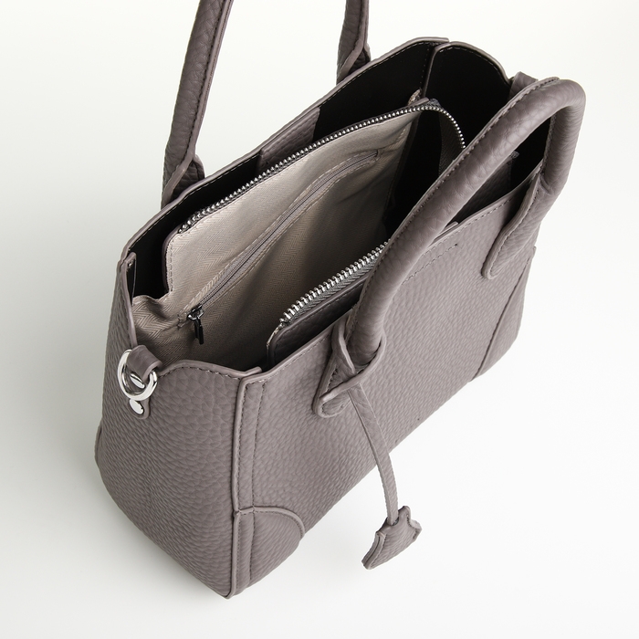 Сумка женская на молнии, TEXTURA, маленький размер, цвет серый Сумка женская на молнии, TEXTURA, маленький размер, цвет серый