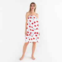 Полотенце для бани &laquo;Сердечки&raquo; женское парео,80х150&plusmn;4 см, 100% хлопок, ваф. полотно, 160 гр/м2