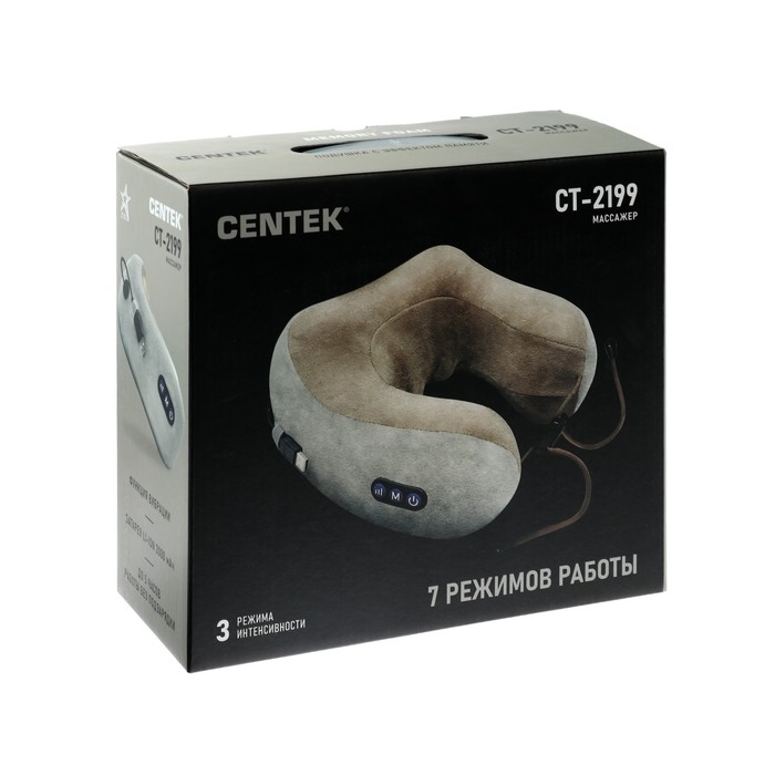 Массажная подушка Centek CT-2199, 3.7 Вт, 7 режимов, 12 головок, ИК-подогрев, бежевая Массажная подушка Centek CT-2199, 3.7 Вт, 7 режимов, 12 головок, ИК-подогрев, бежевая