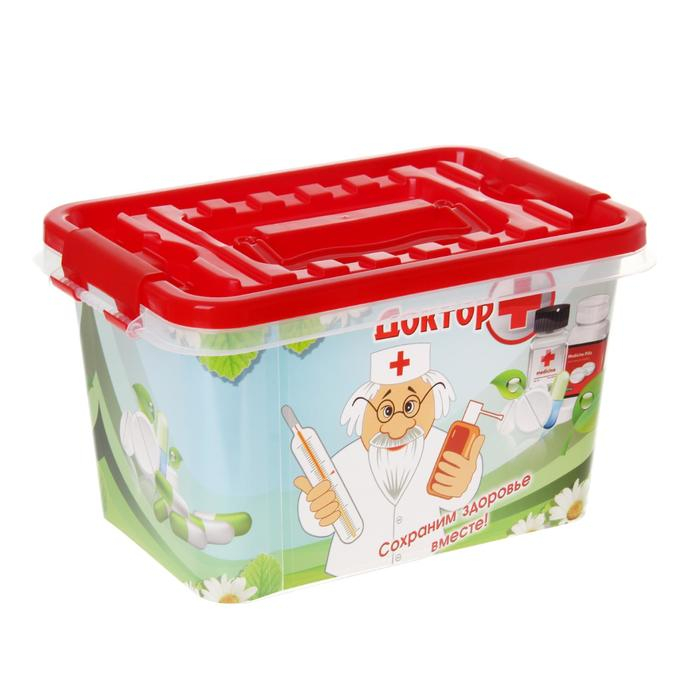 Аптечка &laquo;Доктор+&raquo;, 4 л, прямоугольная, рисунок МИКС