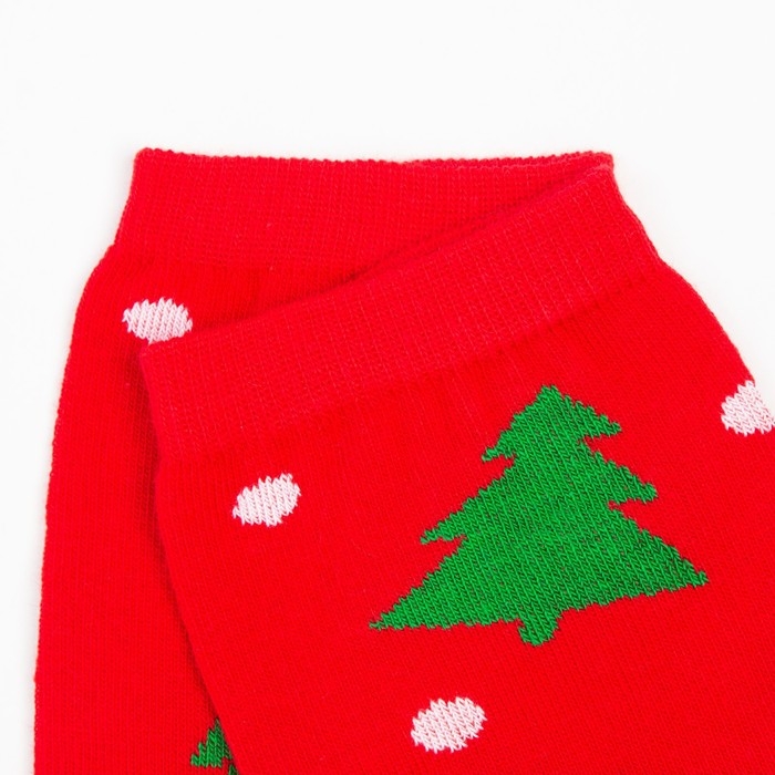 Носки женские &laquo;Ёлки&raquo; цвет красный, размер 23-25