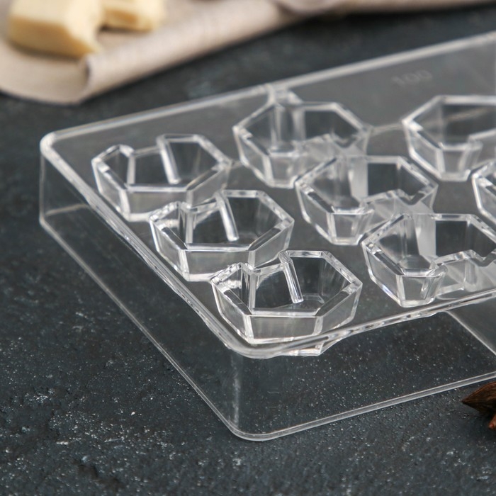 Форма для конфет и шоколада &laquo;Конструктор&raquo;, 20&times;12&times;2,5 см, 14 ячеек 2,8&times;2,8&times;0,8 см, цвет прозрачный