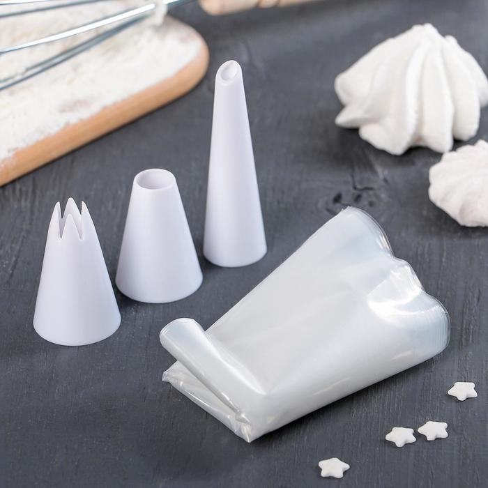 Набор кондитерский Доляна, 10 предметов: 3 насадки, 7 мешков Набор кондитерский Доляна, 10 предметов: 3 насадки, 7 мешков