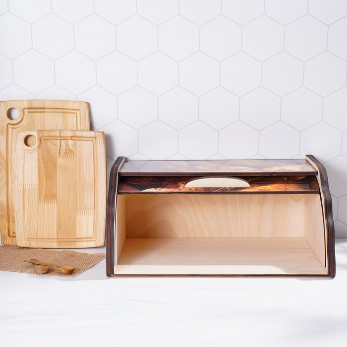 Хлебница деревянная Доляна &laquo;Ржаное поле&raquo;, 38,3&times;28&times;17,3 см