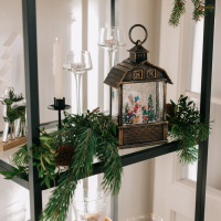 Светодиодная фигура &laquo;Дети и снеговик&raquo; 14 &times; 24 &times; 8 см, пластик, батарейки ААх3 (не в комплекте), USB, свечение тёплое белое