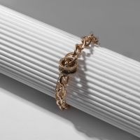 Браслет металл &laquo;Колесо&raquo; цепь, цвет чернёное золото, L=16 см