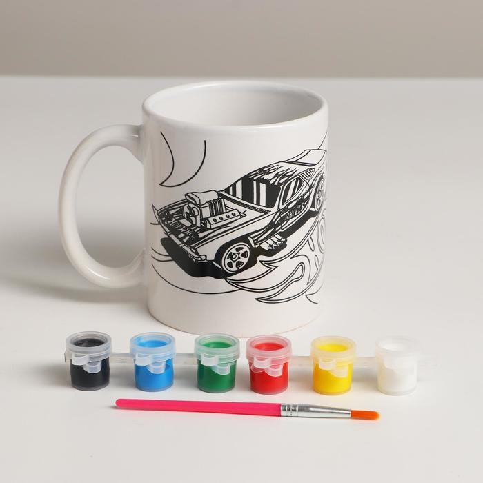 Кружка для росписи &laquo;Хот Вилс&raquo; (краски, кисточка)