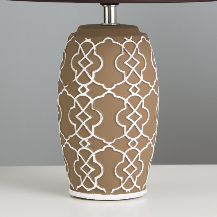 Настольная лампа "Камила" Е14 40Вт кофейно-белый 22х22х35 см RISALUX