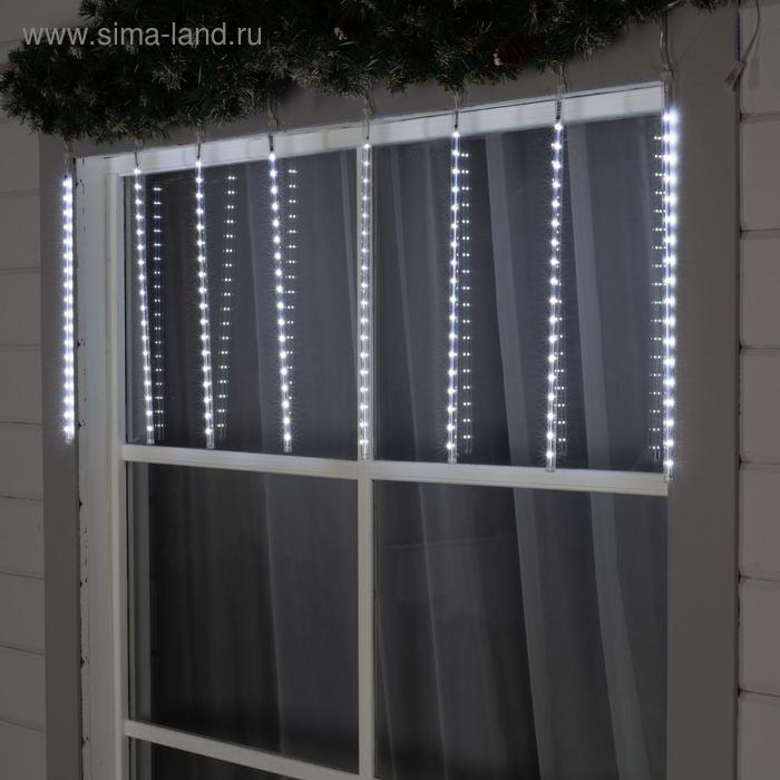 Гирлянда &laquo;Сосульки&raquo; 3 &times; 0.5 м, IP44, прозрачная нить, 288 LED, свечение белое с эффектом стекания, 12 В