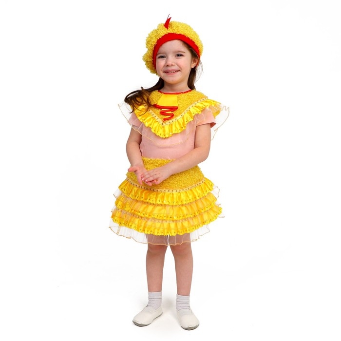 Карнавальный костюм «Цыпочка с жабо», мех, накидка, юбка, берет, рост 122-128 см Карнавальный костюм «Цыпочка с жабо», мех, накидка, юбка, берет, рост 122-128 см