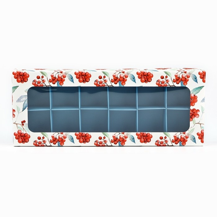 Коробка складная под 12 конфет «Рябина», 3.8 х 10.5 х 26.5 см, Новый год Коробка складная под 12 конфет «Рябина», 3.8 х 10.5 х 26.5 см, Новый год