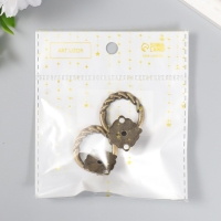 Ручка для шкатулки металл "Молоточек косичка" бронза набор 2 шт 841 4х3 см Ручка для шкатулки металл "Молоточек косичка" бронза набор 2 шт 841 4х3 см