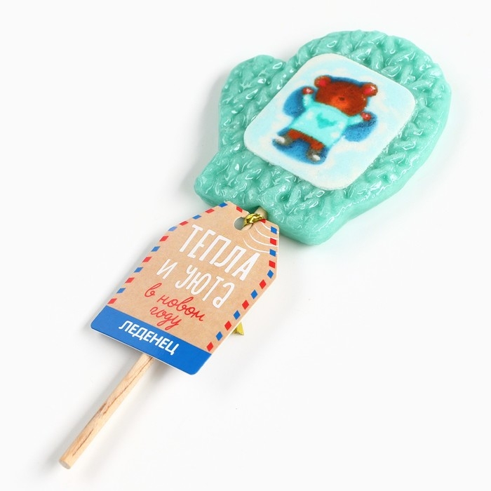 Новый год! Леденец на палочке, варежка, с вафельной картинкой «Тепла и уюта», 35 г Новый год! Леденец на палочке, варежка, с вафельной картинкой «Тепла и уюта», 35 г