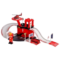 Парковка &laquo;Пожарная станция&raquo;, с металлическими машинкой и вертолётом