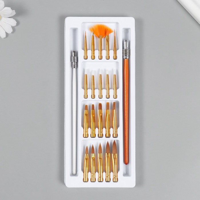 Инструмент для творчества н-р 22 предмета (2 держателя + 20 насадок) 2х12,5х29,5 см