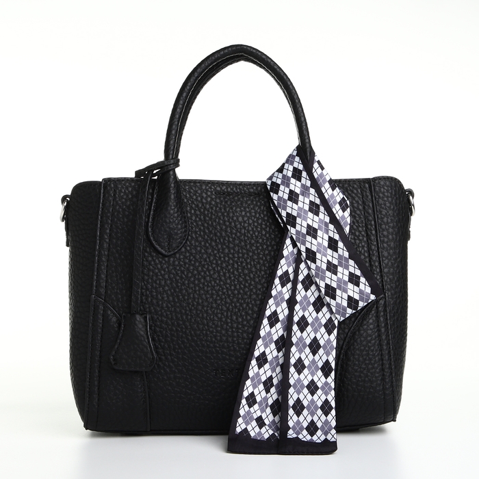 Сумка женская на молнии, TEXTURA, маленький размер, цвет чёрный Сумка женская на молнии, TEXTURA, маленький размер, цвет чёрный