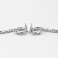 Новый год! Символ года 2025! Серьги со стразами «Змея», элемент, цвет белый в серебре Новый год! Символ года 2025! Серьги со стразами «Змея», элемент, цвет белый в серебре