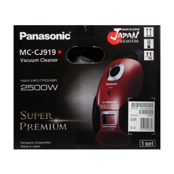 Пылесос PANASONIC MC-CJ919R, мешок, 2500 Вт, 6 л, 60 дБ, красный Пылесос PANASONIC MC-CJ919R, мешок, 2500 Вт, 6 л, 60 дБ, красный