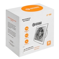 Вентилятор вытяжной "КосмоВент" В100, d=100 мм, 10 Вт, 40 дБ, 105 м&sup3;/ч, без выключ, черный