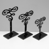 Подставка под серьги (набор 3 шт.) декор 9,5&times;7&times;11 см, цвет чёрный