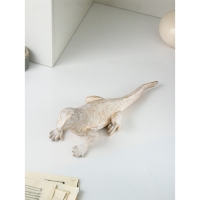 Фигура &laquo;Варан&raquo;, полистоун, 14 см, цвет бело-золотой