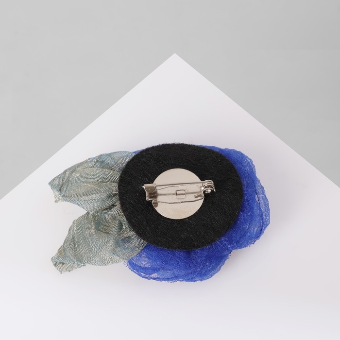 Брошь &laquo;Цветок&raquo; роза, цвет синий