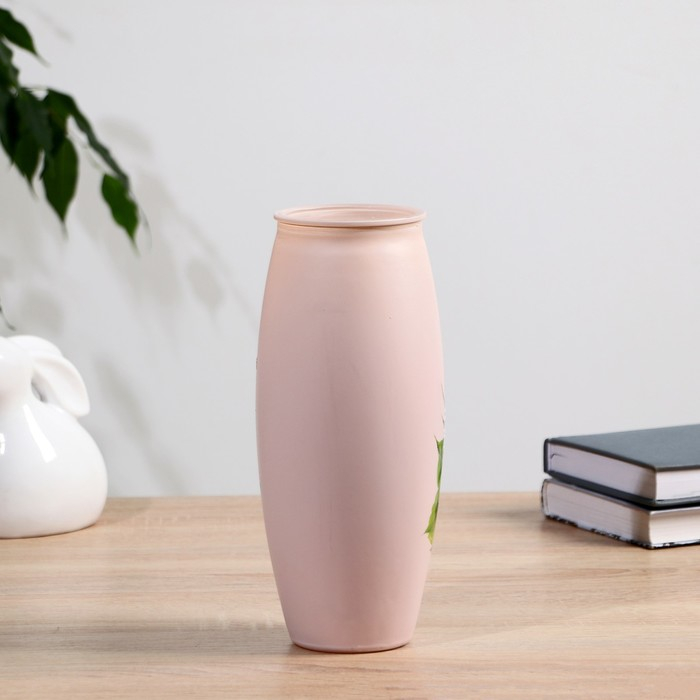 Ваза "Роза №3" роспись на крашеном стекле, d-7см 10х23 см