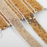 Тесьма декоративная с пайетками, 20 мм, 4,5 &plusmn; 0,5 м, цвет золотой