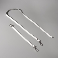 Ручка для сумки из натуральной кожи, регулируемая, с карабинами, 125 &plusmn; 2 см &times; 1,2 см, цвет белый/серебряный