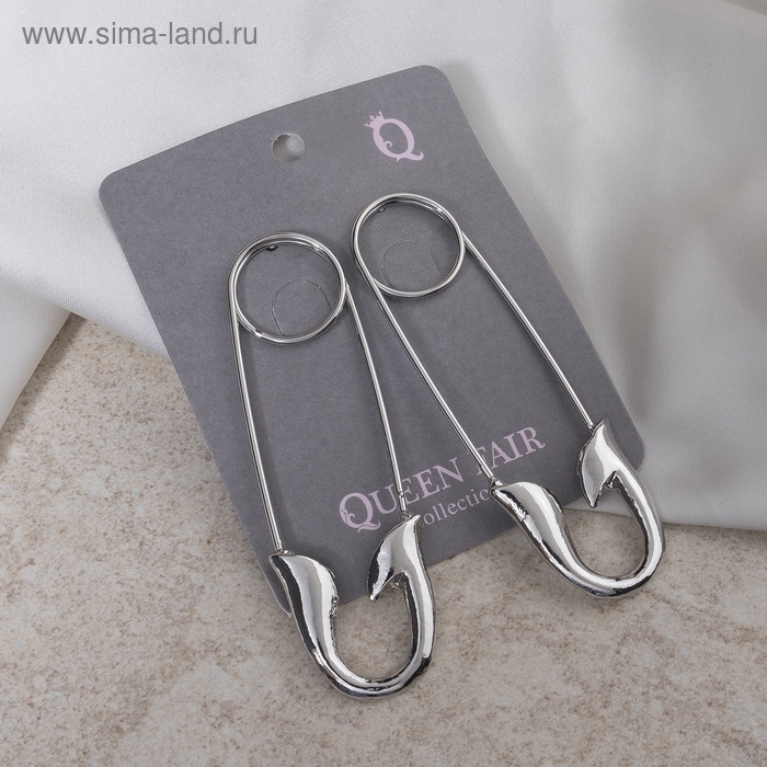 Серьги булавки &laquo;Модерн&raquo;, цвет серебро