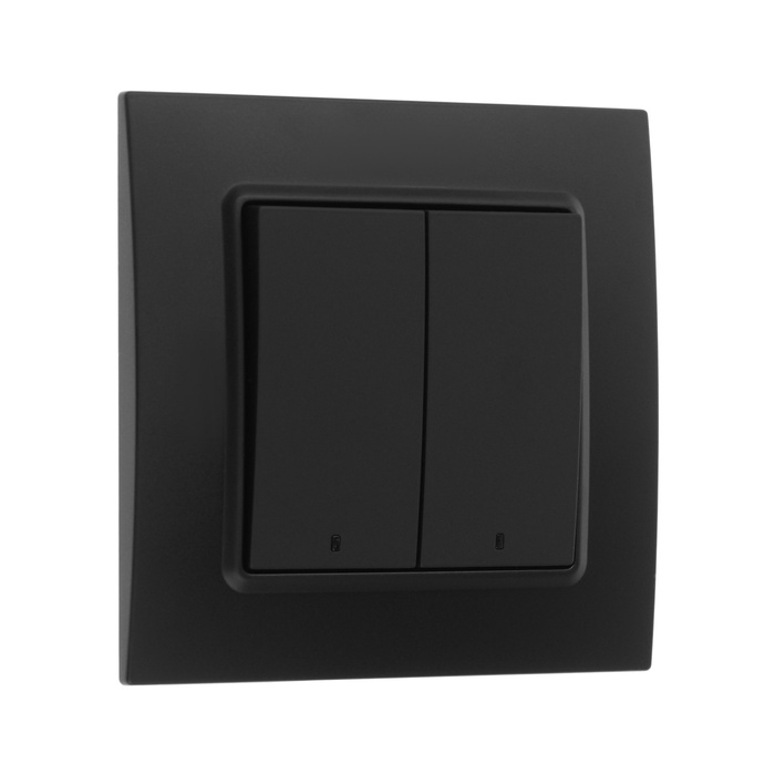 Выключатель TOT Elegant, 10 А, 2 кл., с подсветкой, скрытый, черный Выключатель TOT Elegant, 10 А, 2 кл., с подсветкой, скрытый, черный