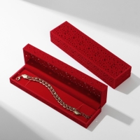 Футляр бархатный под браслет/цепочку/часы &laquo;Кружево&raquo;, 22,5&times;5,8, цвет красный