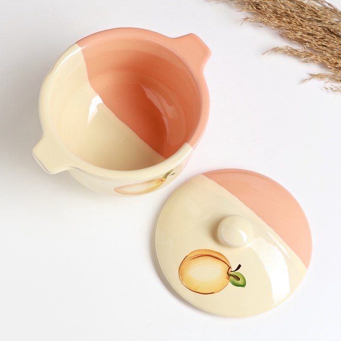 Бульонница с крышкой "Псковская" 0,5л / 11,5х13см, персиковый поцелуй