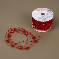 Бусы на леске, «Сердца», 3/9 мм, 9 ± 0,5 м, цвет красный Бусы на леске, «Сердца», 3/9 мм, 9 ± 0,5 м, цвет красный