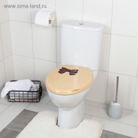 Сиденье для унитаза с крышкой &laquo;Комфорт Люкс&raquo;, цвет бежевый/коричневый бантик