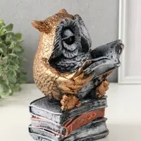 Копилка "Сова с книгой" 25х18 см, бронза с серебром