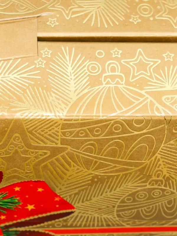 Коробка подарочная новогодняя &laquo;Золотая сумка&raquo; 21.5&times;25.6&times;11 см