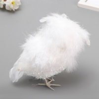 Пушистик "Совенок в блестках" белый 9х11х16 см