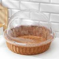 Хлебница Доляна &laquo;Крем&raquo;, плетёное основание, d=40 см