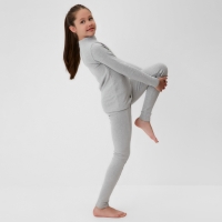 Термобелье для девочки (лонгслив, легинсы) цвет серый меланж, рост 116