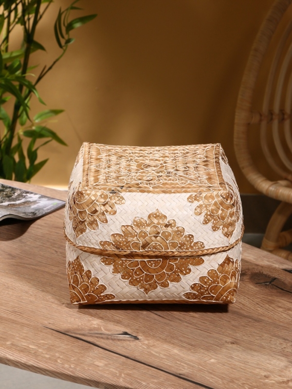 Корзинка плетеная "Манадо" бамбук 24х24х15 см, светлая