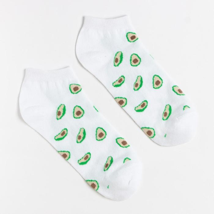 Носки женские MINAKU &laquo;Авокадо&raquo;, цвет белый, размер 36-37 (23 см)