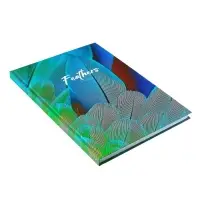 Колледж-тетрадь в твердой обложке 7БЦ, А4, 160 листов, Перья, блок в клетку, матовая ламинация, ВЫБОРОЧНЫЙ ЛАК