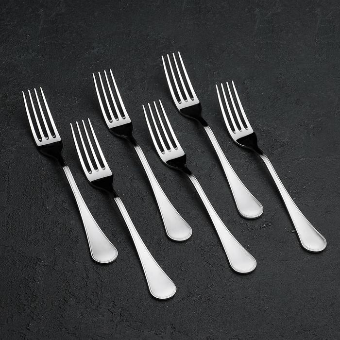 Вилка десертная &laquo;Соната&raquo;, длина 17,5 см, толщина 2 мм, цвет серебряный