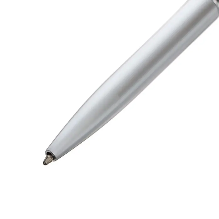 Ручка шариковая, поворотная, под логотип, корпус серебристый металлик