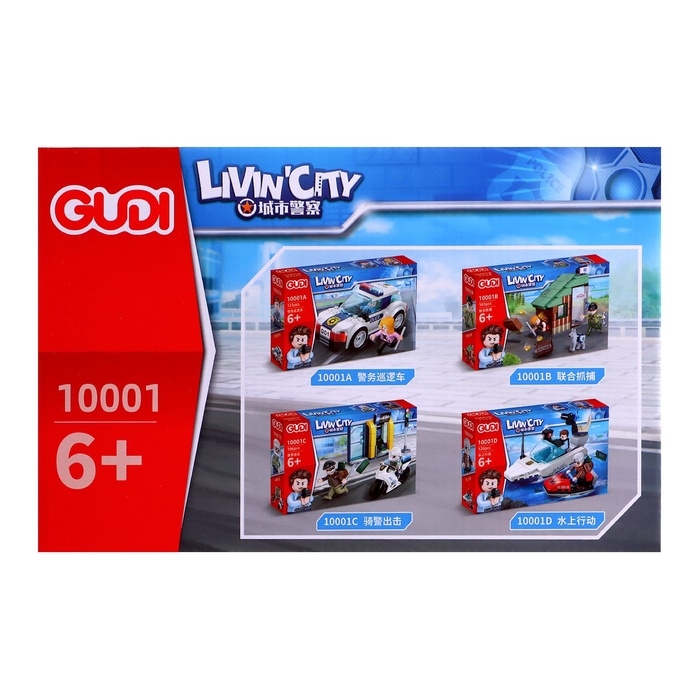 Конструктор блочный для мальчиков Полиция &laquo;Погоня на мотоцикле&raquo;, 106 деталей