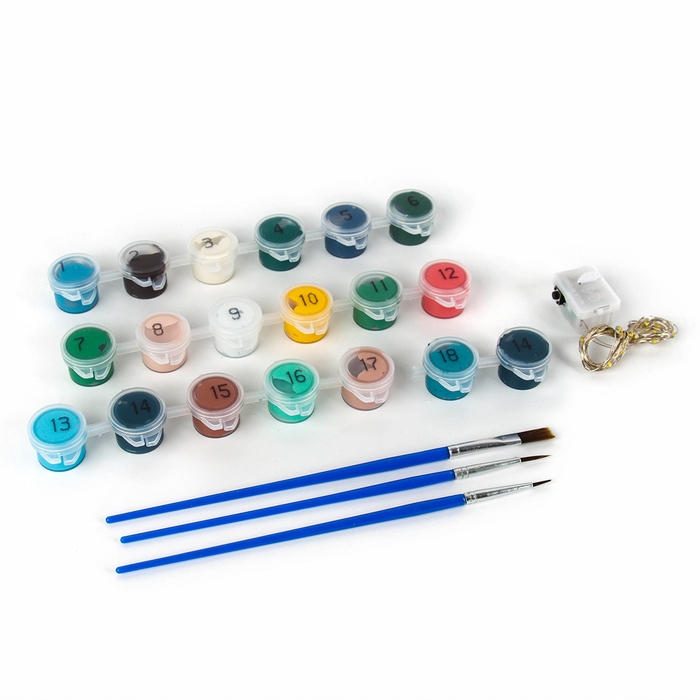 Картина по номерам на холсте с подрамником и гирляндой на новый год &laquo;Девушка и змеи&raquo;, 30 х 40 см, символ года 2025, новогодний набор для творчества