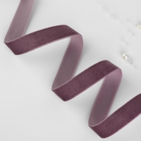 Лента бархатная, 15 мм, 18 &plusmn; 1 м, цвет ежевичный №199