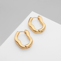 Серьги металл &laquo;Богема&raquo; волны, цвет золото